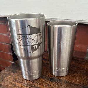 YETI Branded Rambler Tumbler Bundle of 2 - NO LIDS